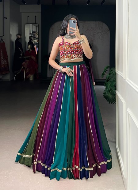 Nnk1686 Multi Color Georgette Navratri Lehenga Choli